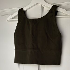 Victoria’s Secret Sport Olive Green Ribbed Women's Tank Bra Top Large